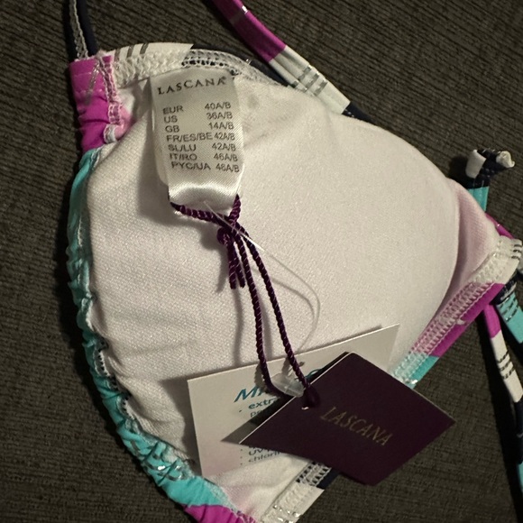 Lascana Striped Triangle Bikini Top. Size 36 A/B. NWT - Picture 4 of 4
